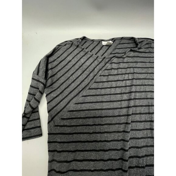 motherhood maternity mid sleeve shirt strip gray black side bunched small READ - Picture 4 of 6